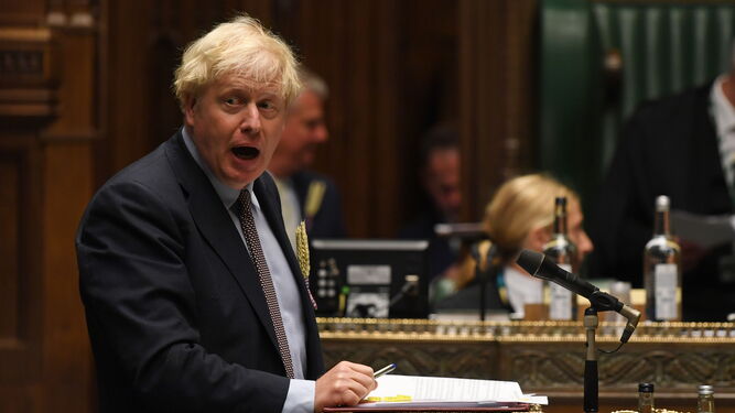 El primer ministro británico, Boris Johnson, en el Parlamento.