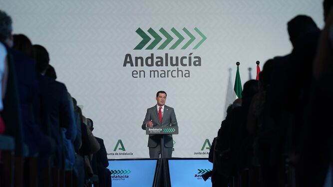 Juanma Moreno anuncia un plan de inversiones de 3.450 millones de euros hasta 2023.