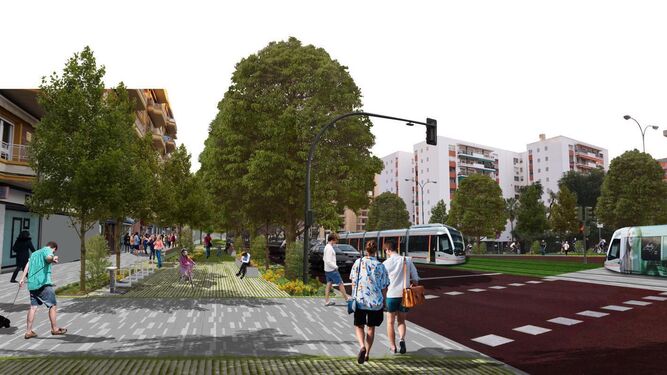 Recreación de cómo quedará la reurbanización de San Francisco Javier con el proyecto complementario que se está redactando.