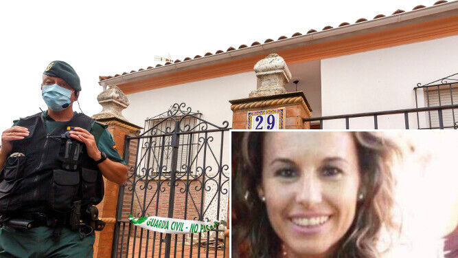 Un agente de la Guardia Civil  vigila la vivienda del autor confeso de la muerte de Manuela Chavero.