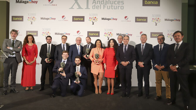 Foto de familia de los premiados de la pasada edición celebrada en Málaga.