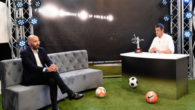 Monchi, durante la entrevista en Sevilla FC TV.