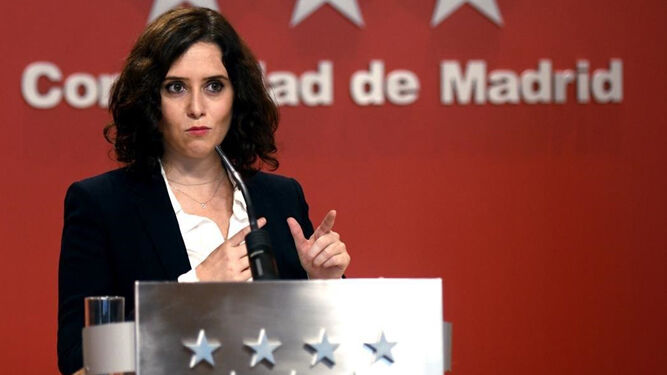 La presidenta madrileña, Isabel Díaz Ayuso, durante un acto este jueves.