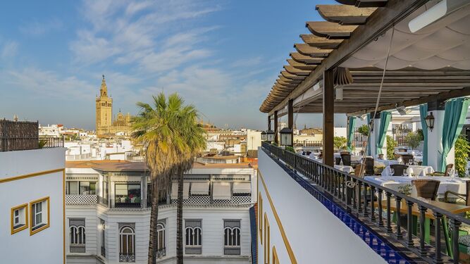 Vistas desde la terraza del Hotel Vincci La Rábida en Sevilla.