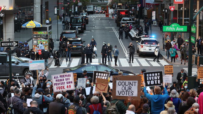 Protestas en las calles de Nueva York