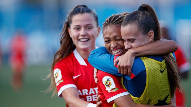 Zenatha Coleman celebra su gol de la semana pasada contra el Espanyol-