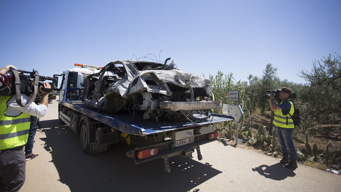 El estado en el que quedó el vehículo que conducía José Antonio Reyes.