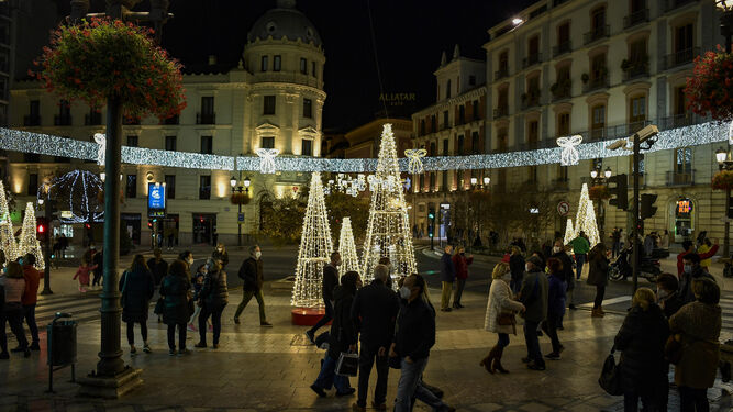 Alumbrado navideño en Granada.