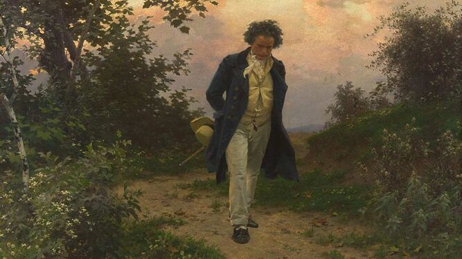 Beethoven paseando visto por Julius Schmid.