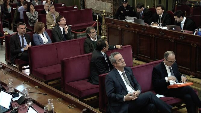 Los dirigentes independentistas catalanes durante el juicio en el Tribunal Supremo.