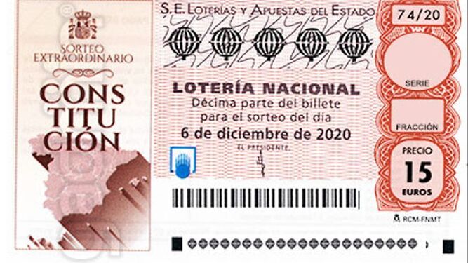 Décimo del Sorteo Extraordinario de la Constitución de la Lotería Nacional.