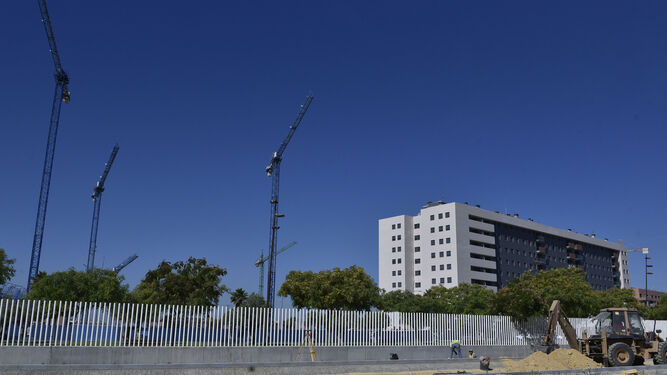 Entrenúcleos, una de las zonas de mayor expansión residencial del área metropolitana de Sevilla, en una imagen del año 2020.