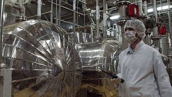 Una centrifugadora en una planta subterránea iraní.