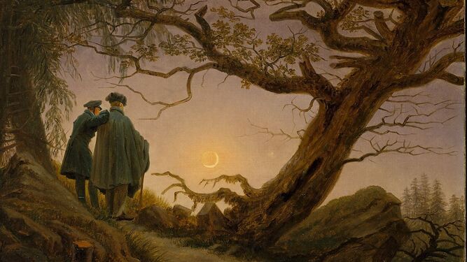 'Dos hombres contemplando la luna' (1820), lienzo del gran pintor romántico alemán Caspar David Friedrich.