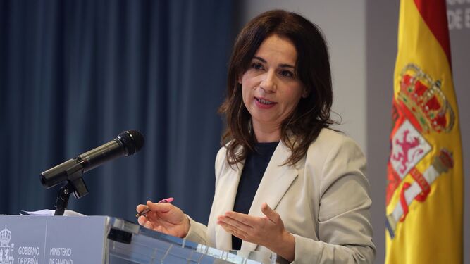 Silvia Calzón, en una de sus intervenciones en el Ministerio de Sanidad.