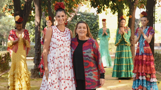 Delia Núñez con uno de sus trajes más emblemáticos vistos en We Love Flamenco.