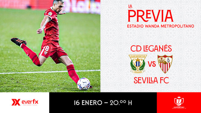 Carátula oficial del Leganés-Sevilla publicada en la web del club.