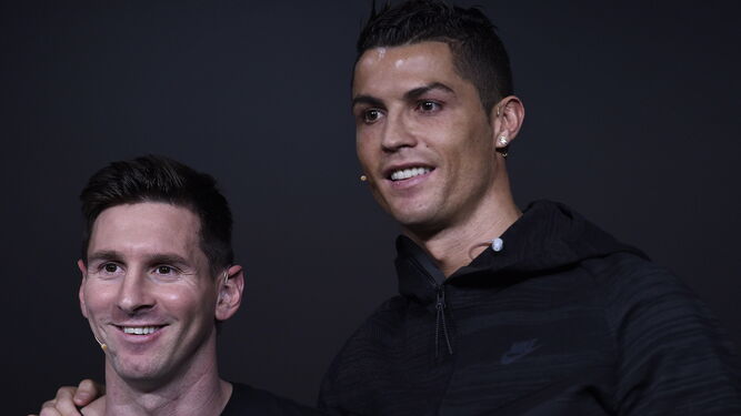 Messi y Cristiano Ronaldo, en una imagen de archivo durante una gala del Balón de Oro.