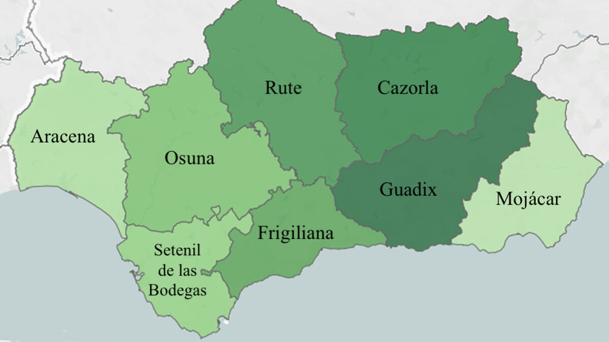 Pueblos más populares en Andalucía