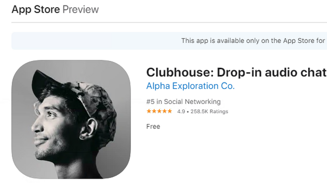APP de Clubhouse para iOS