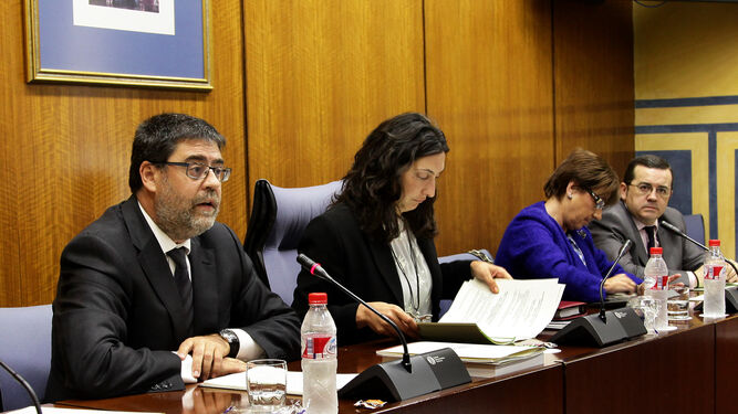 Antonio López, en la comisión del Parlamento.