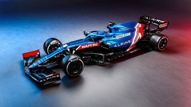 La imagen del nuevo bólido de Alpine que pilotará Fernando Alonso durante la próxima temporada.