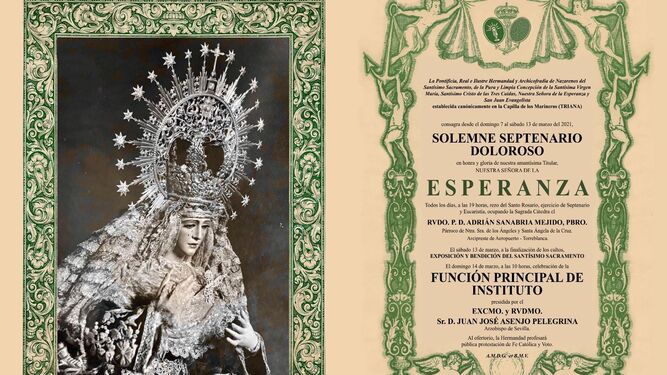 La Esperanza de Triana celebra el septenario en su capilla 49 años después.