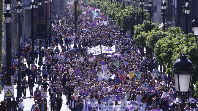 Manifestación del 8M en Sevilla, en 2020