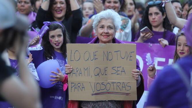 Manifestación por el Día de la Mujer en Huelva en 2020.