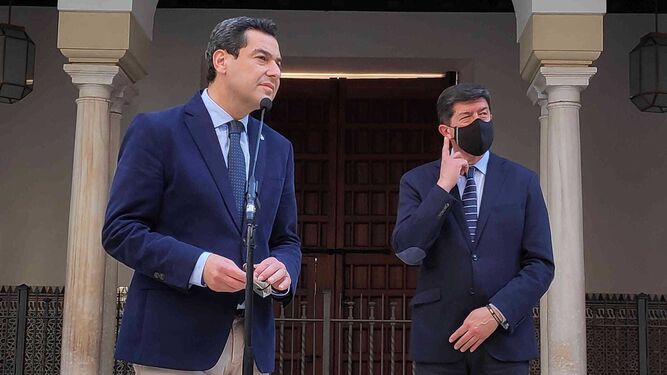 Juanma Moreno y Juan Marín, comparecencia a contrarreloj este miércoles 10 de marzo en el Parlamento andaluz.