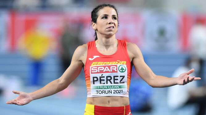 Maribel Pérez, durante el Campeonato de Europa.