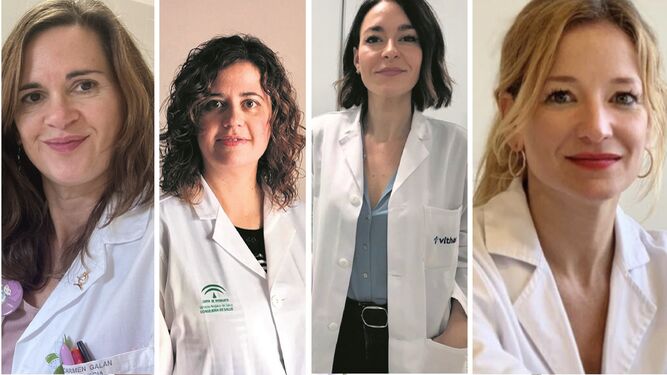 Las doctoras Carmen Galán, Ricarda García, Elena Morales y María Casanova.