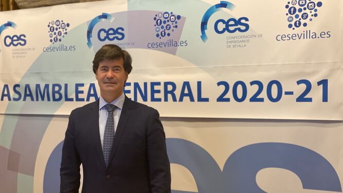 Miguel Rus, presidente de los empresarios de Sevilla (CES), este miércoles.