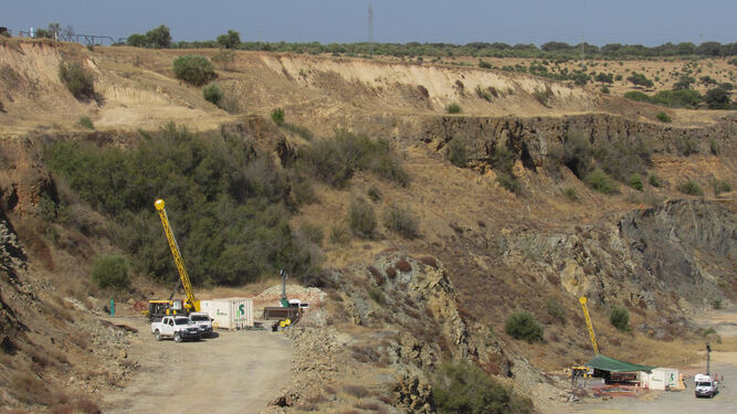 Trabajos previos en la extinta mina de Aznalcóllar en 2018