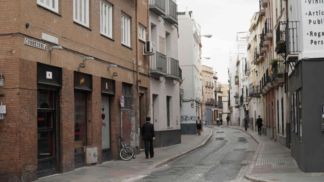 La calle Correduría, que será sometida a una reurbanización.