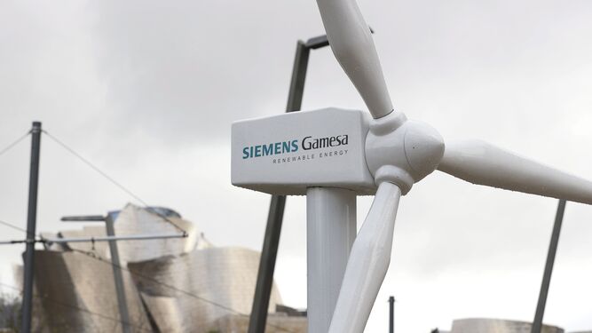 Un aerogenerador de Siemens  Gamesa.