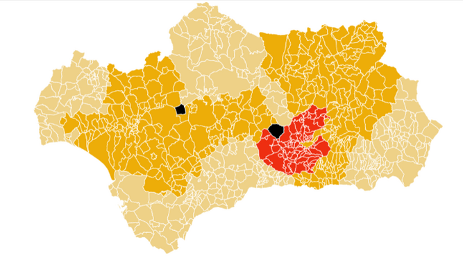 Mapa de las medidas contra el coronavirus vigentes en cada municipio de Andalucía