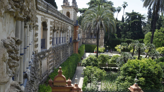Los Jardines del Alcázar desde la Galería del Grutesco.