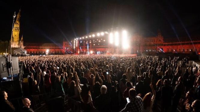 Imagen del concierto de Green Day en Sevilla con motivo de la entrega de los Premios de la MTV en 2019.