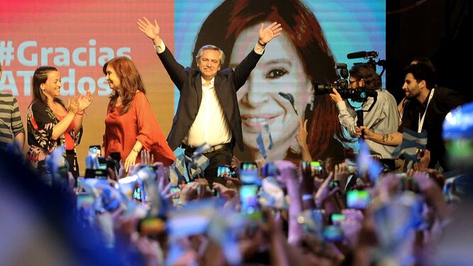 El peronista Alberto Fernández, tras ganar en primera vuelta las elecciones en Argentina en 2019.