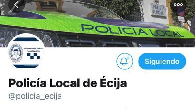 La cuenta de twitter de @policia_ecija.