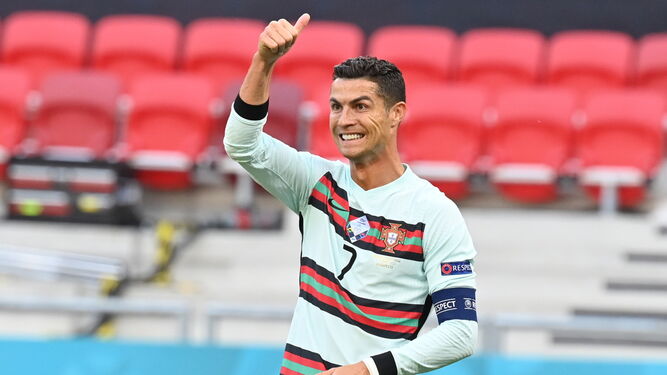 Cristiano Ronaldo, en el partido frente a Hungría.