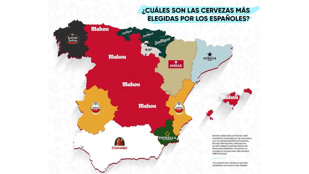 acre equilibrado Alboroto El Mapa de las cervezas preferidas por los españoles según la comunidad