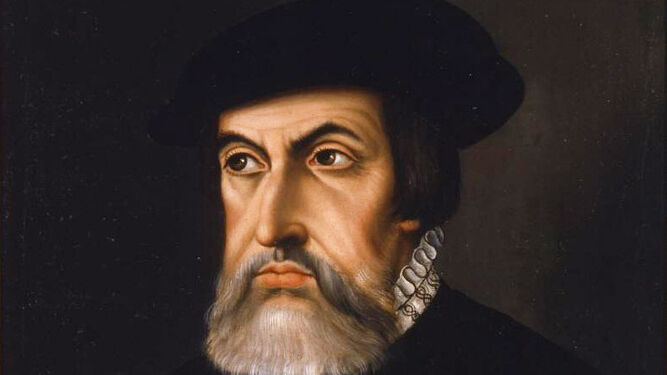 Retrato de Hernán Cortés.