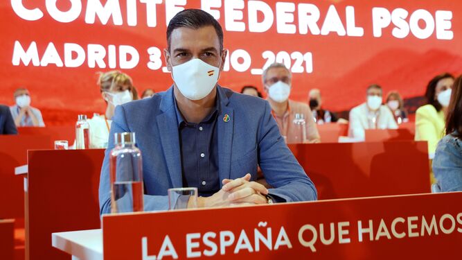 Pedro Sánchez en el comité federal del PSOE