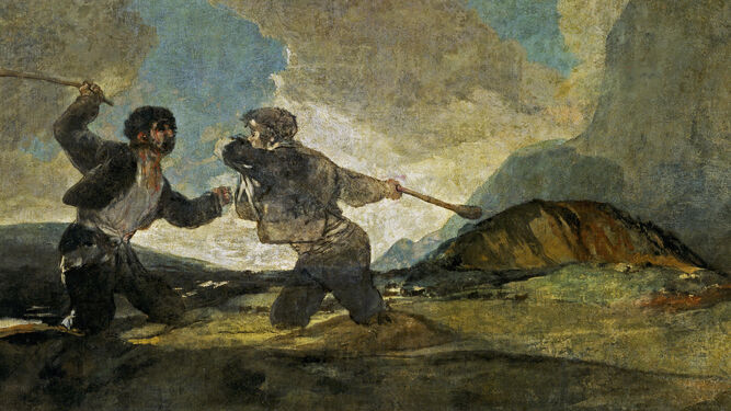 'Duelo a garrotazos', una de las más célebres 'pinturas negras' de Francisco de Goya (1746-1828).