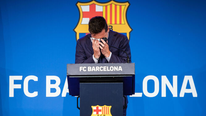 Leo Messi se despide entre lágrimas.
