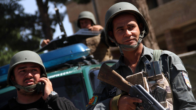 Militares afganos en la ciudad de Herat.