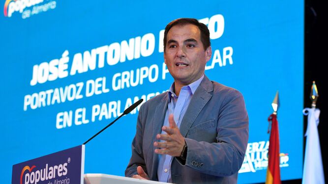 José Antonio Nieto, durante el congreso del PP de la provincia de Almería celebrado en Roquetas de Mar en junio.