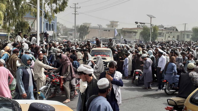 La ciudad afgana de Kandahar, ya bajo control de los talibanes.